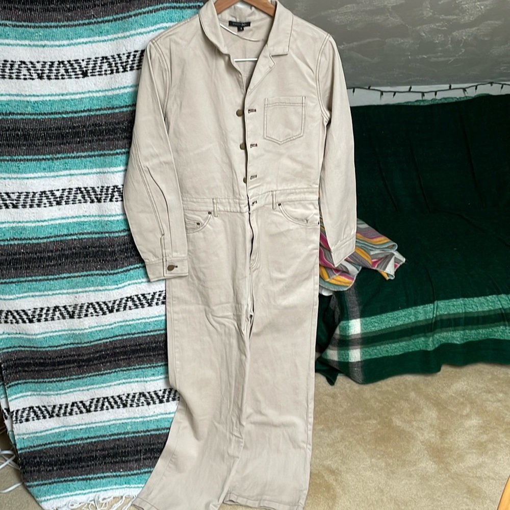 Papermoon longsleeve jumpsuit - grey, small